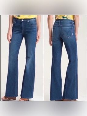 MOTHER The Mellow Drama Flare Stretch Denim High-Rise Jeans in Stardust 27
